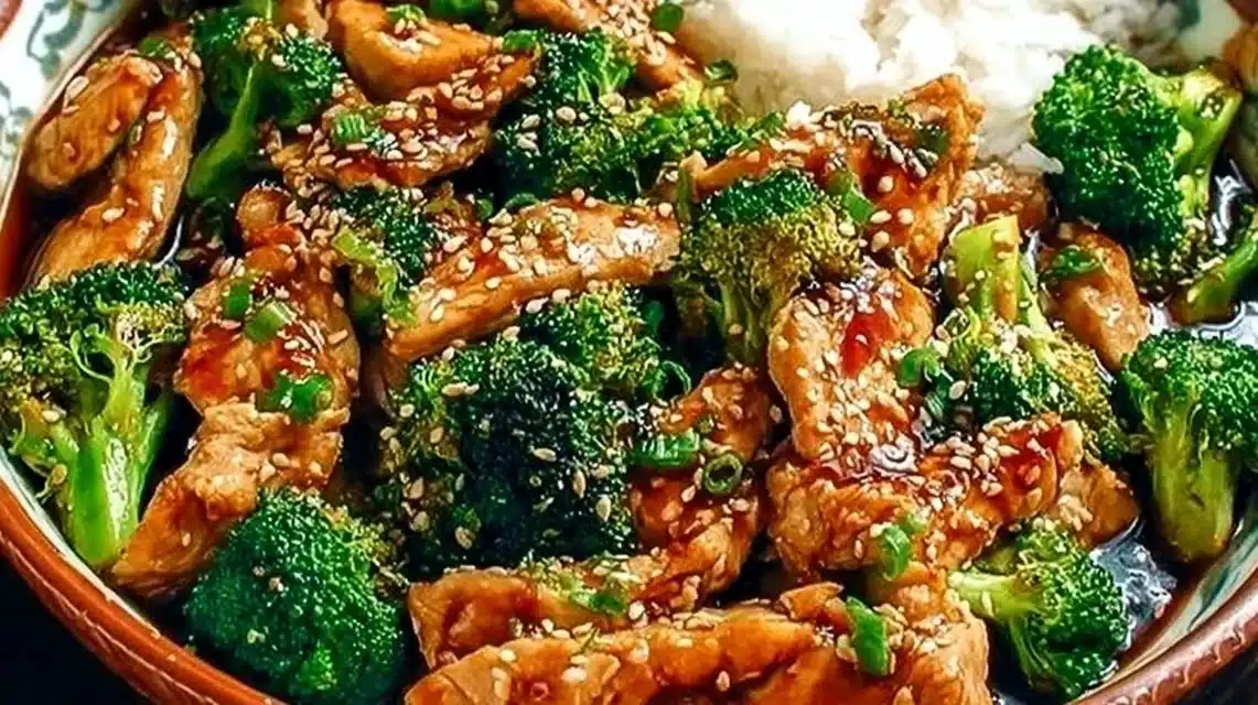 Delicious Chinese Chicken and Broccoli dish served on a plate