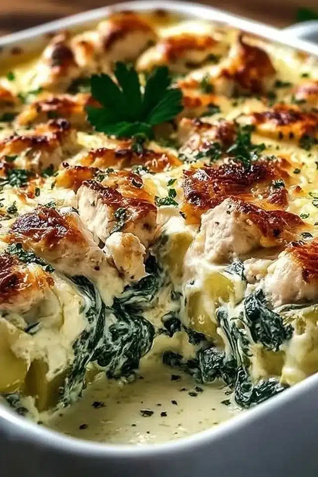 Creamy Chicken and Spinach Casserole