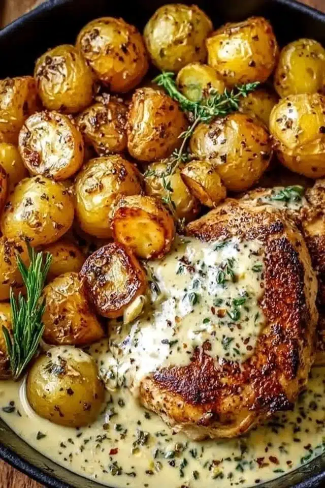 Creamy Garlic Chicken Potatoes