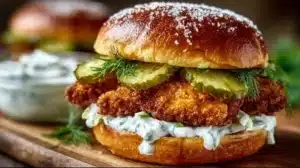Easy Crispy Dill Chicken Sandwich Recipe Everyone Will Love Crispy dill chicken sandwich served with fresh toppings and a crunchy exterior.