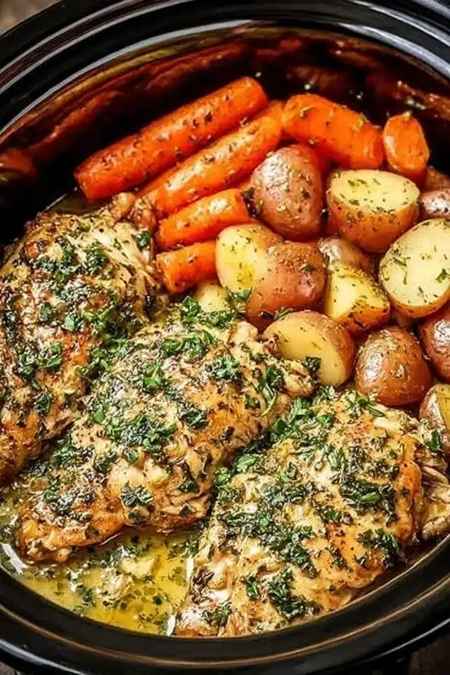 Crockpot Garlic Herb Chicken