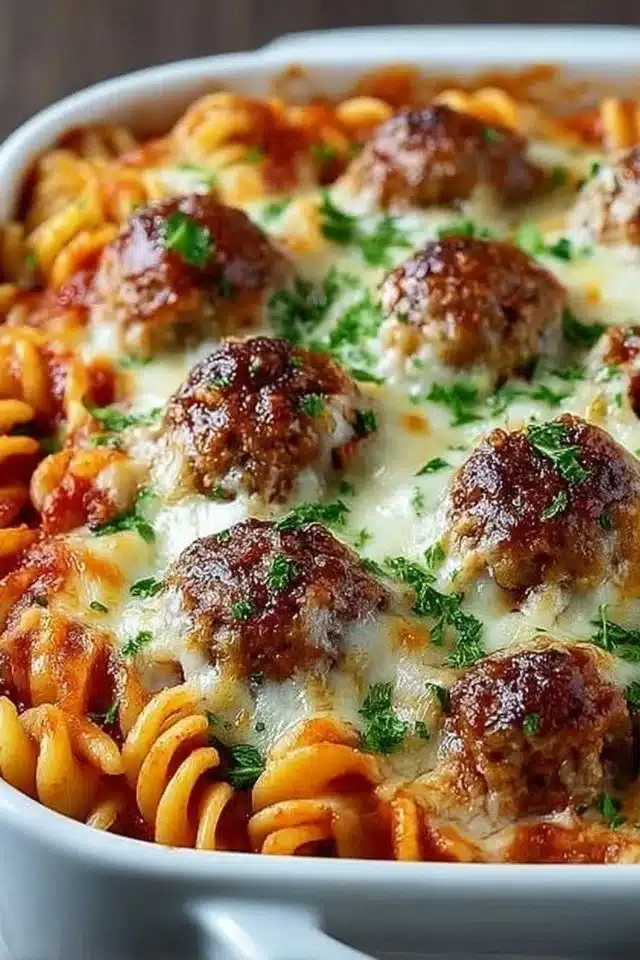 Dump and Bake Meatball Casserole