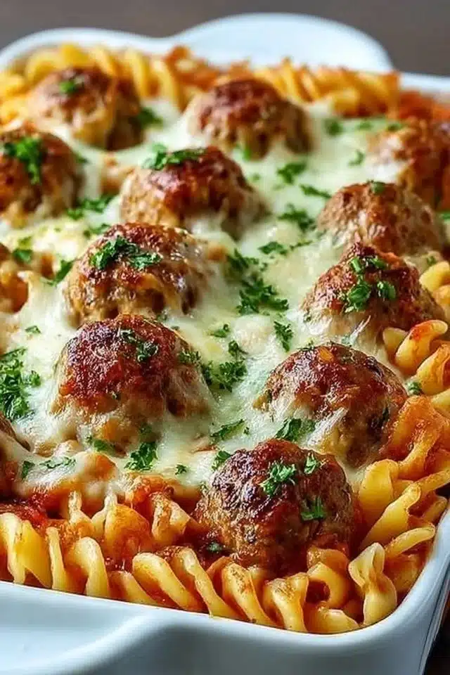 Dump and Bake Meatball Casserole