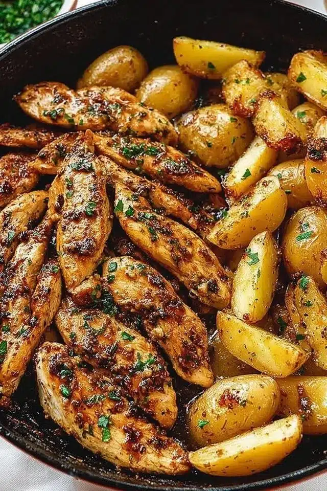 Garlic Butter Chicken and Potatoes with Crispy Edges 2 Garlic Butter Chicken and Potatoes