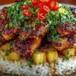 Hawaiian Turn Turn Chicken Stack with vibrant ingredients