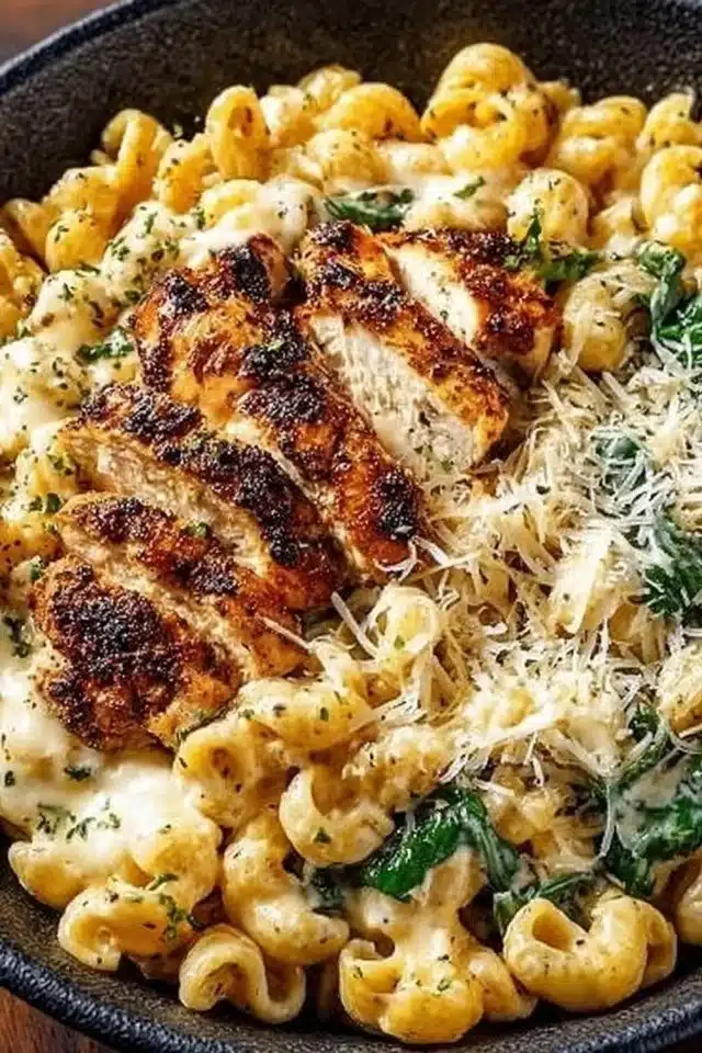 High Protein Garlic Parmesan Pasta Bowls (384 Cal + 36g Protein)