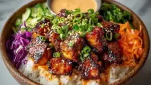 Korean BBQ Chicken Bowls (Easy Weeknight Recipe!) Delicious Korean BBQ Chicken Bowls ready for dinner