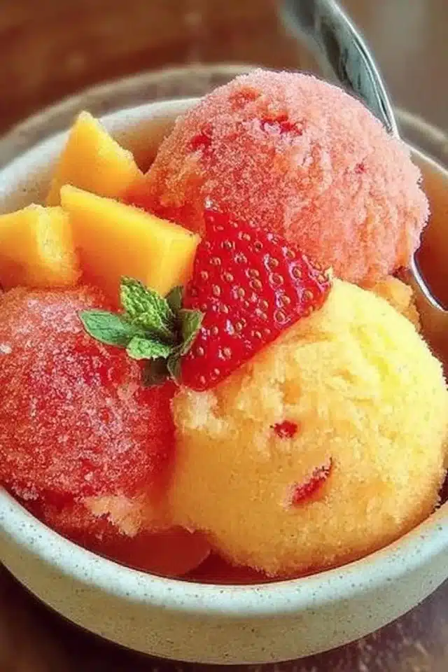 Mango Strawberry Sorbet