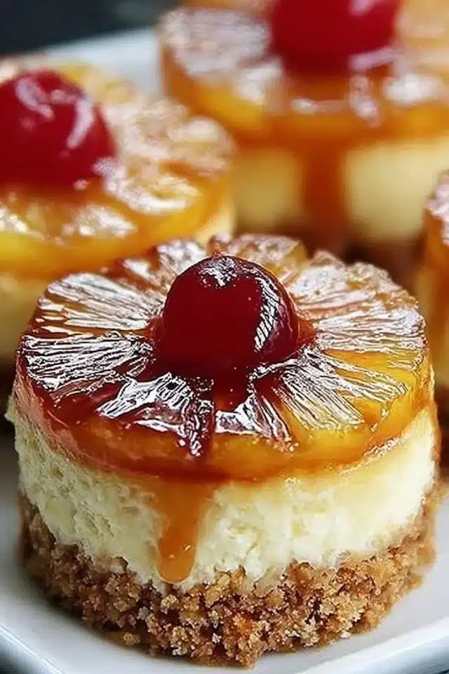 Mini Pineapple Upside-Down Cheesecakes