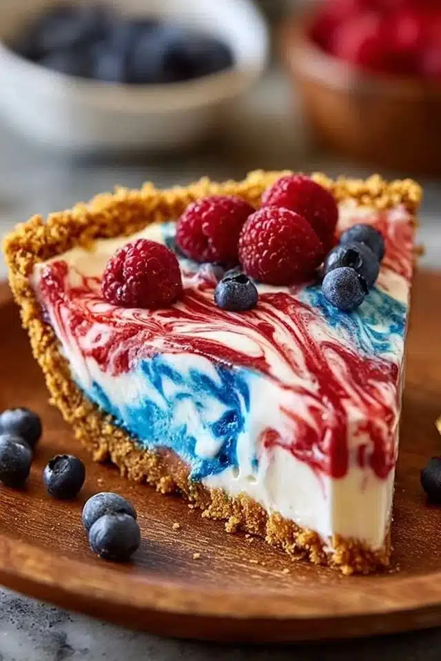 No-Bake 4th of July Swirl Pie
