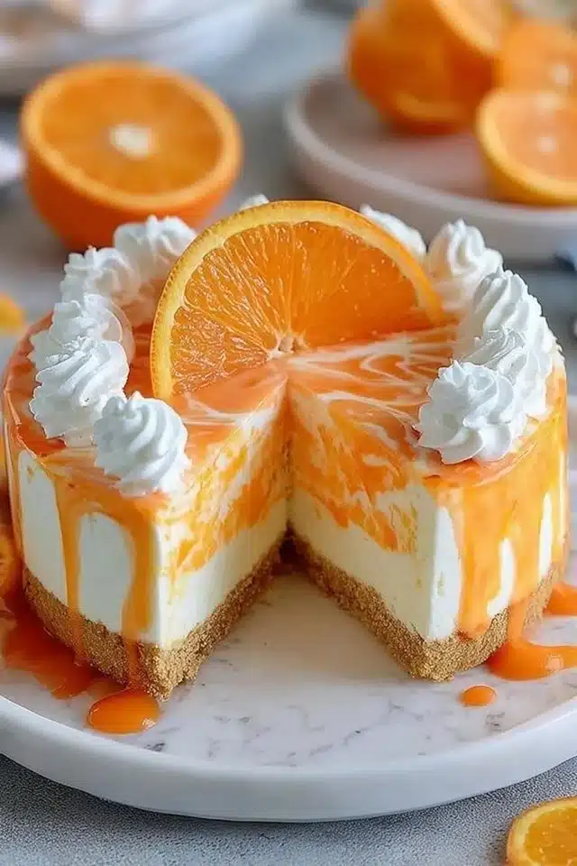 No-Bake Orange Creamsicle Cheesecake