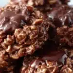 No-Bake Peanut Butter Chocolate Cookies on a plate, ready to enjoy