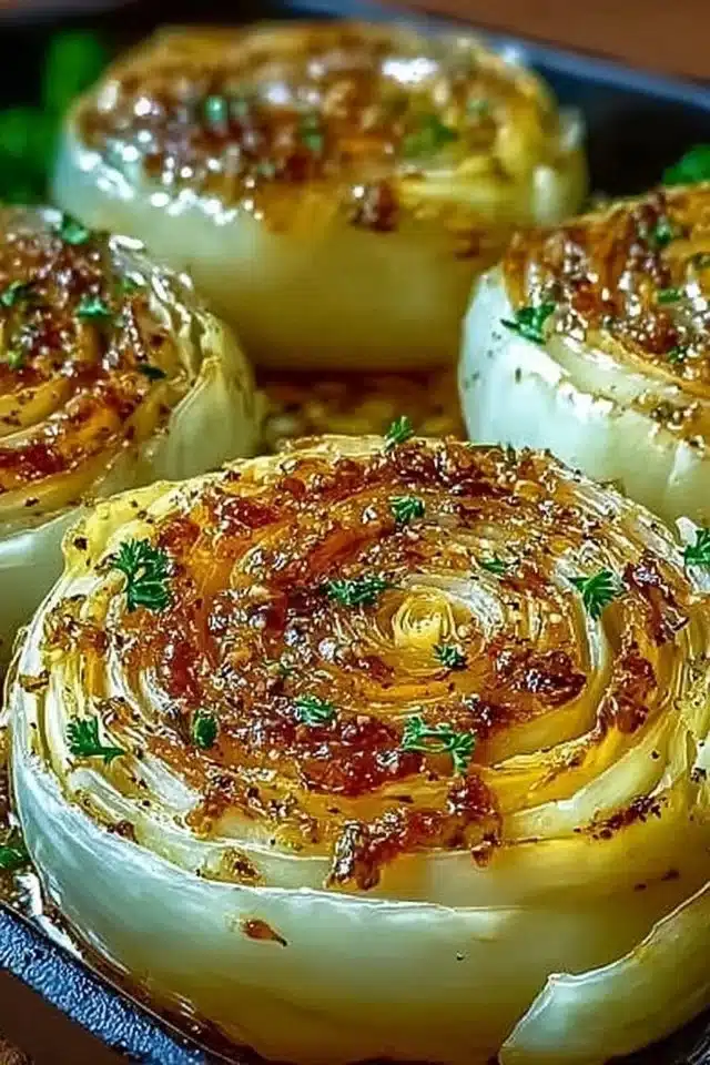Oven Roasted Garlic Cabbage Steaks for Crispy Easy Sides 2 Savory Garlic Butter Roasted Cabbage Steaks for a Cozy Dinner