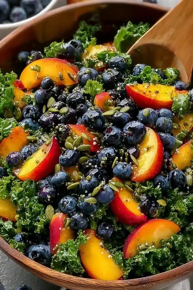 Peach Blueberry Kale Salad