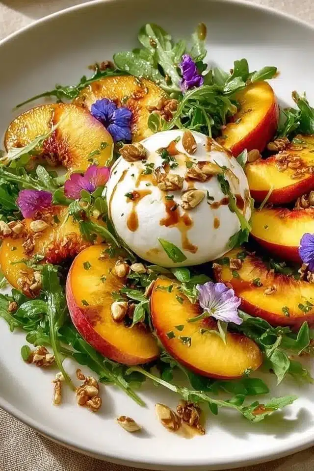 Peach Burrata Salad Easy Summer Salad Recipe 2 Peach Burrata Salad