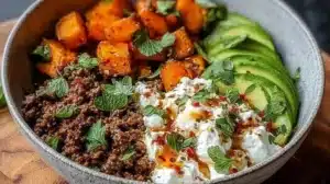 Viral Ground Beef Hot Honey Bowl Delicious Ground Beef Hot Honey Bowl recipe with spicy honey and savory ingredients.