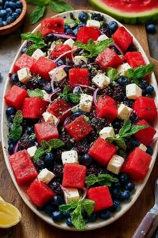 Watermelon Blueberry Salad