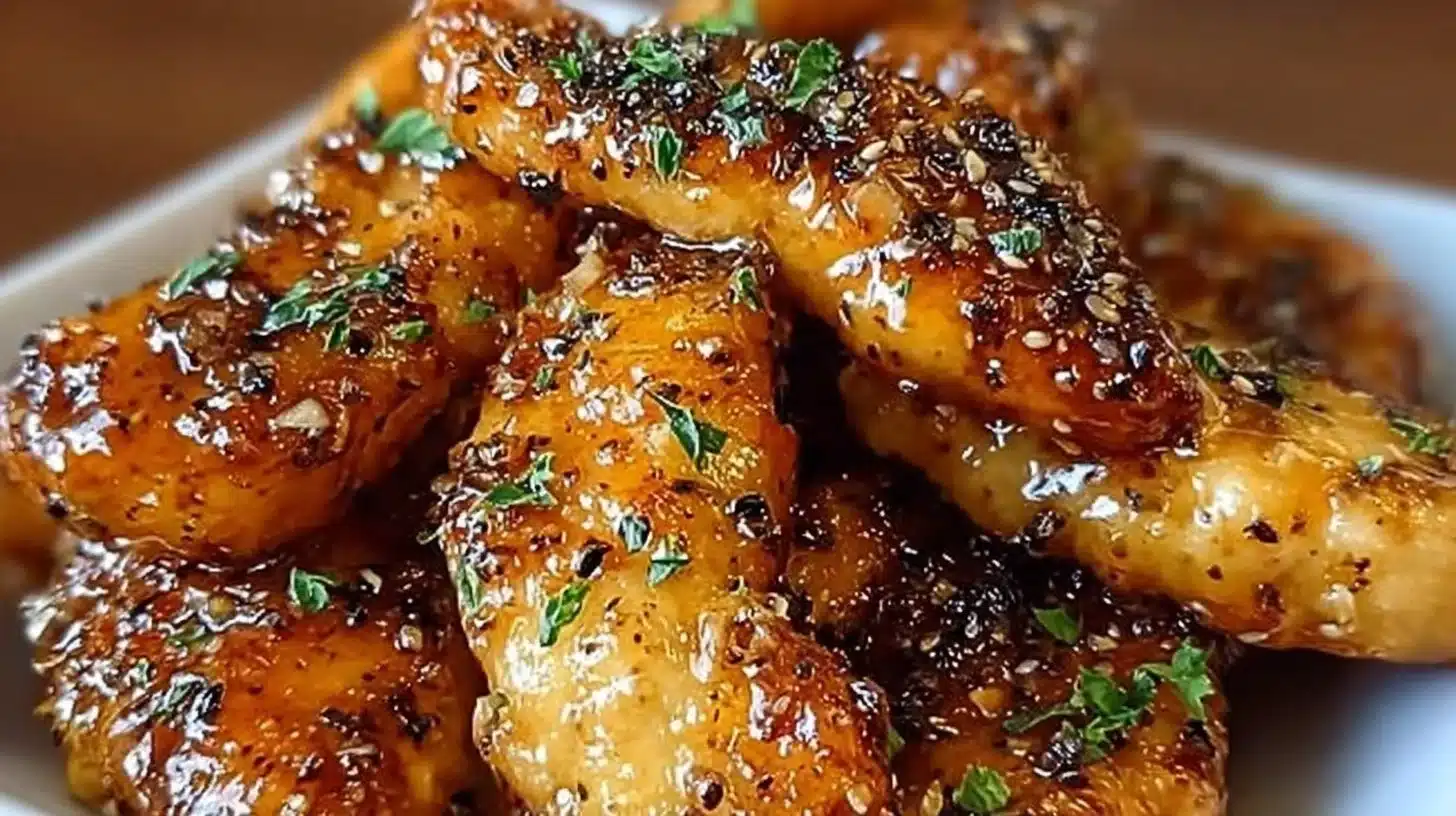 Air Fryer Honey Butter Garlic Chicken Tenders Recipe for Easy Family Dinners 1 Air Fryer Honey Butter Garlic Chicken Tenders served with dipping sauce