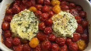 Baked Feta Pasta with Boursin, Sundried Tomatoes, and Spinach for Easy Family Dinners Baked Feta Pasta with Boursin and sun-dried tomatoes topped with spinach