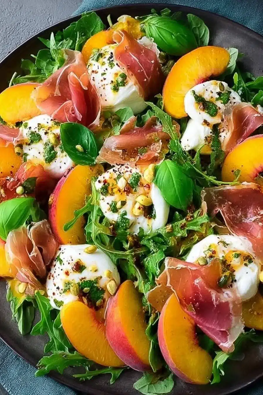 Burrata Salad with Peaches and Prosciutto