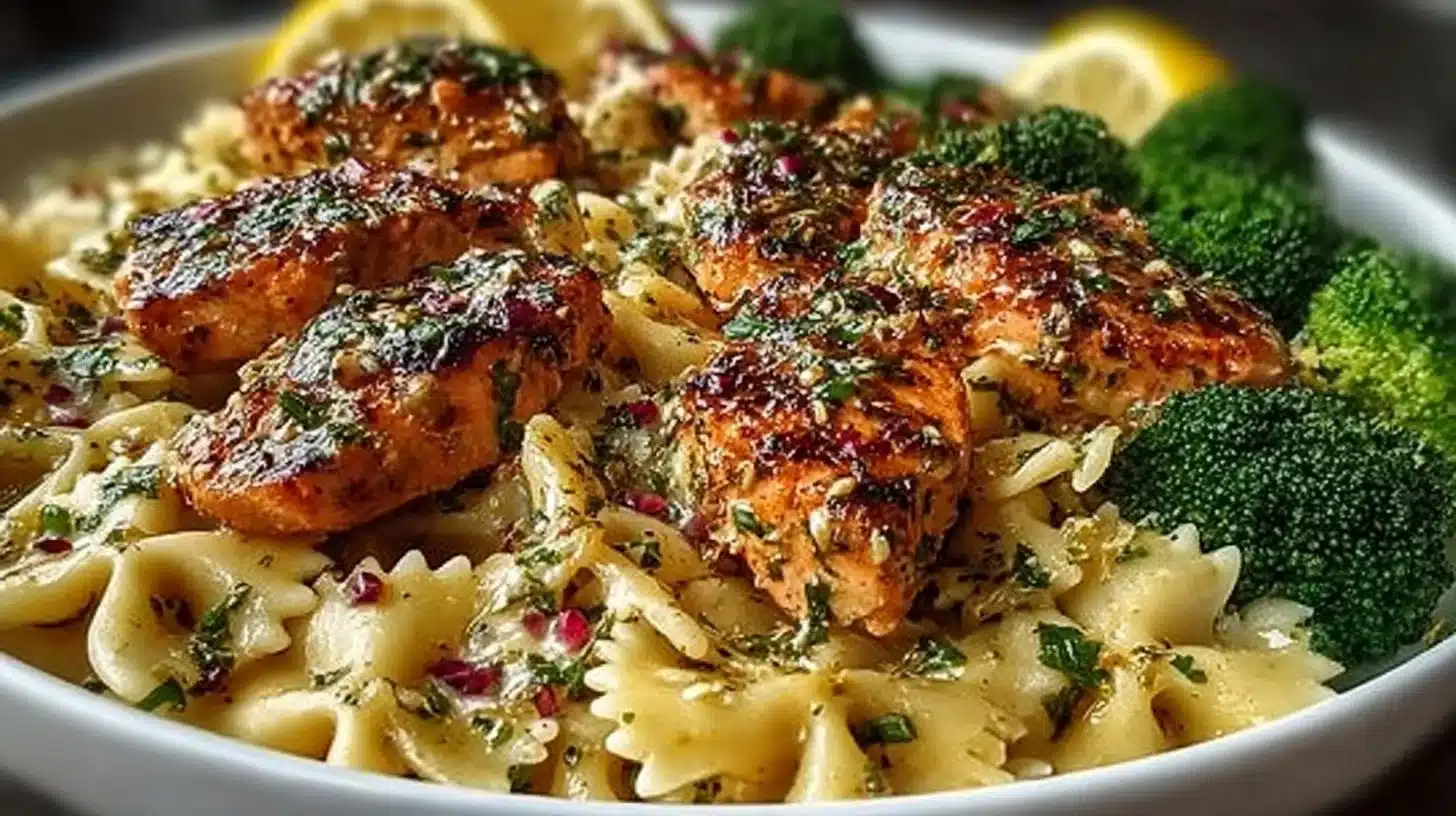 Cowboy Butter Lemon Bowtie Chicken with Broccoli for a Bright and Comforting Dinner 1 Delicious Cowboy Butter Lemon Bowtie Chicken served with broccoli