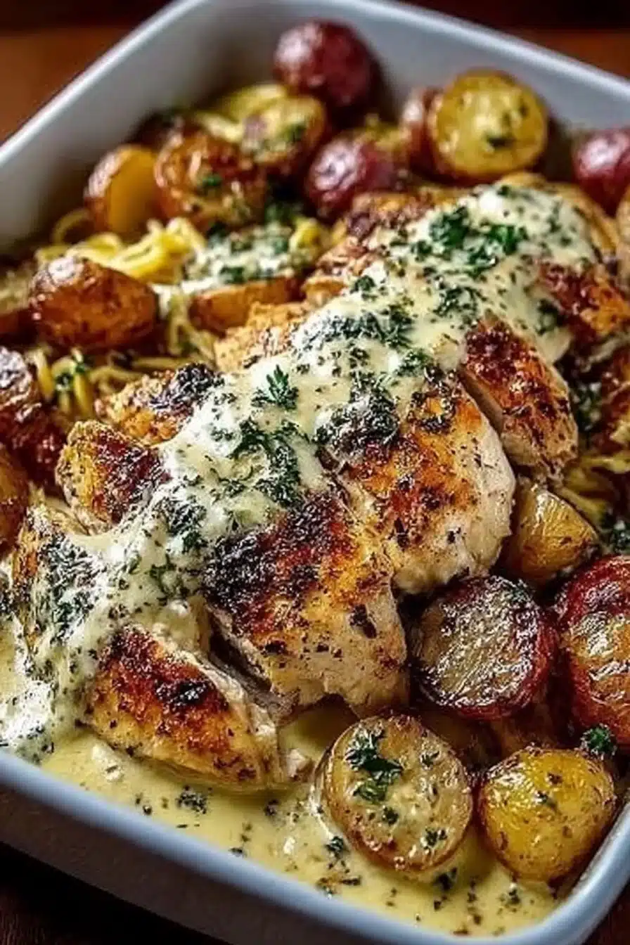 Creamy Herb Chicken Skillet with Garlic Parmesan Sauce 2 Creamy Herb Chicken