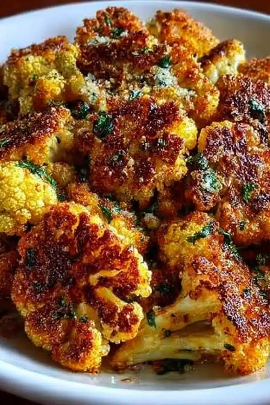 Crispy Buttered Garlic Cauliflower Roast Recipe - Easy Side Dish 2 Garlic Butter Roasted Cauliflower