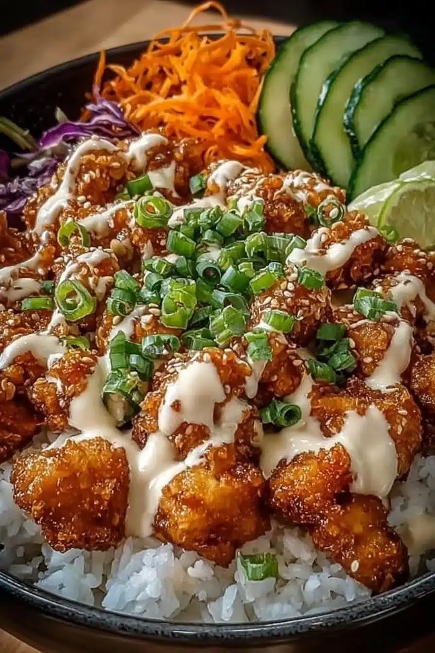Crispy Chicken Bowl with Bang Bang Mayo Sauce Recipe 2 Crispy Bang Bang Chicken Bowl