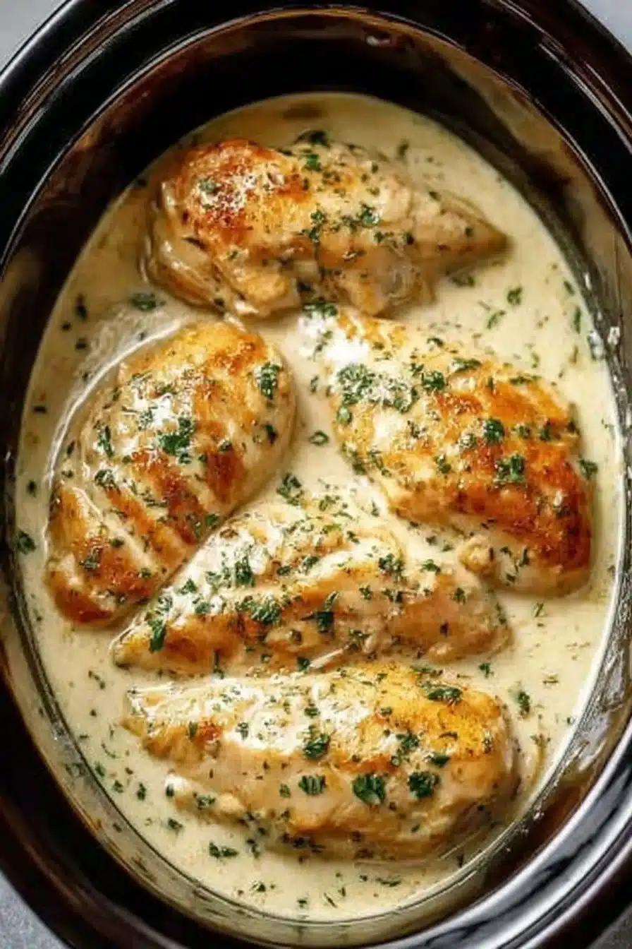 Crockpot Creamy Garlic Parmesan Chicken