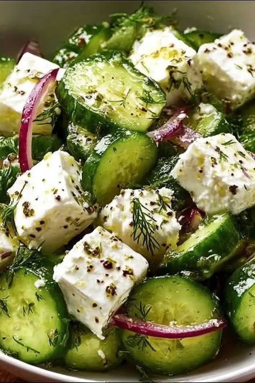 Cucumber Feta Salad with Lemon Greek Vinaigrette