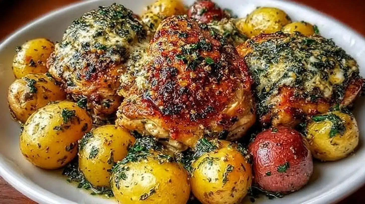 Garlic Parmesan Crockpot Chicken & Potatoes 1 Garlic Parmesan Chicken and Potatoes cooked in a crockpot