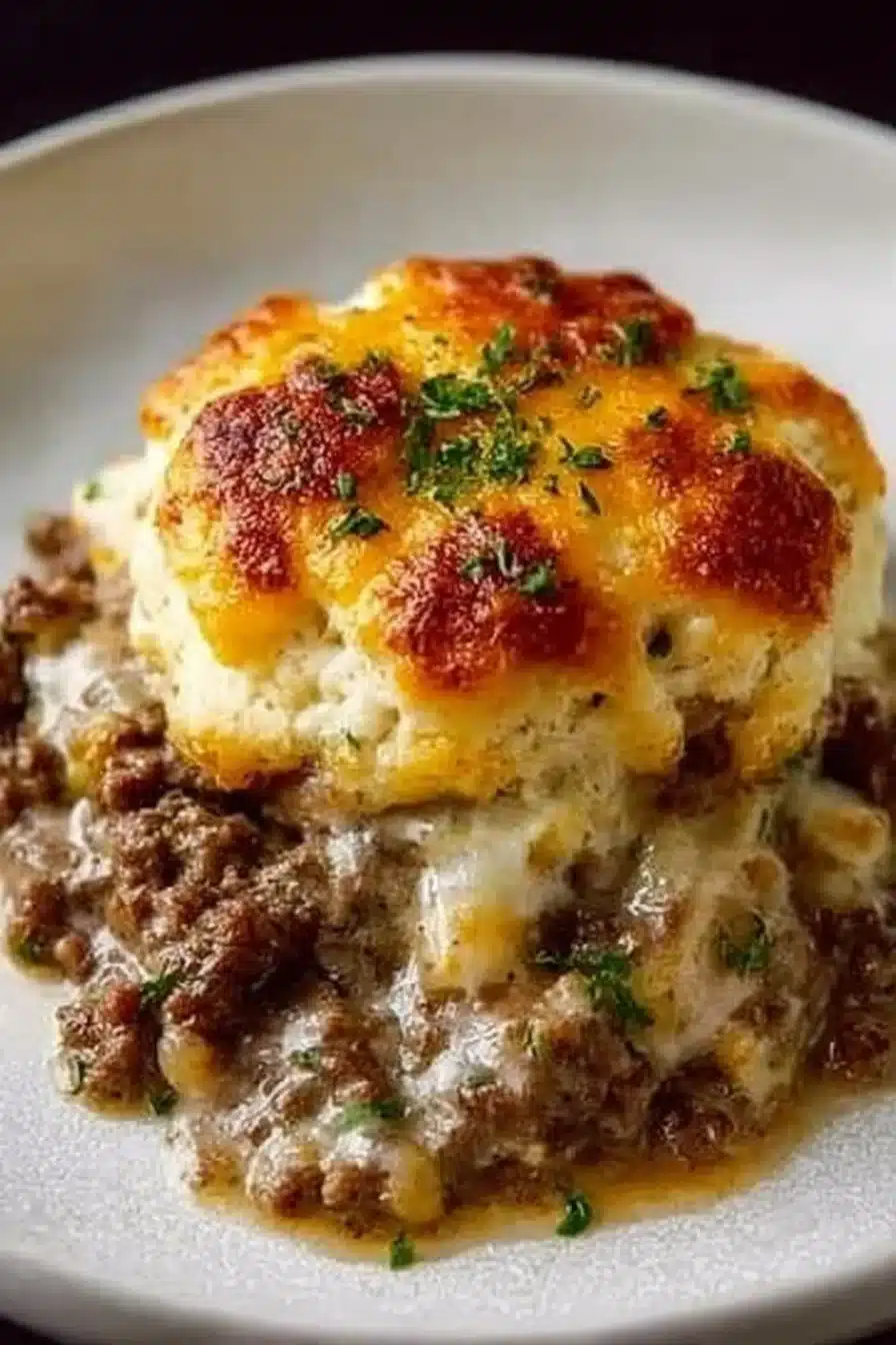 Ground Beef and Biscuit Bake