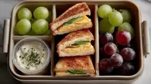 Healthy hummus lunch box with vegetables and pita bread