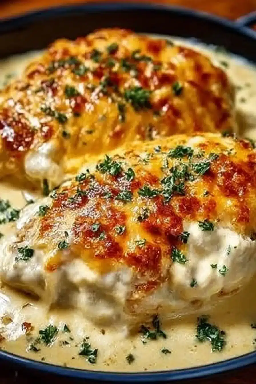 Indulge in Smothered Cheesy Sour Cream Chicken Tonight!