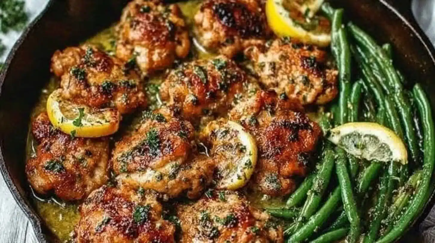 Lemon Garlic Butter Chicken Thighs for Easy Family Dinners 1 Lemon Garlic Butter Chicken Thighs with herbs and spices