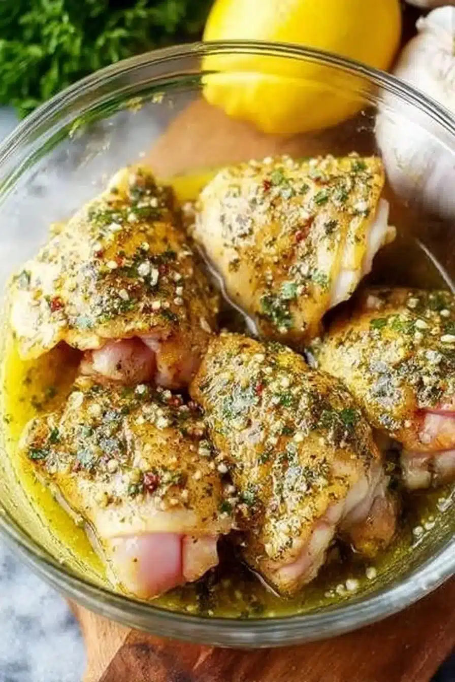 Lemon Garlic Chicken Thighs with Butter and Herbs 2 Lemon Garlic Chicken Thighs