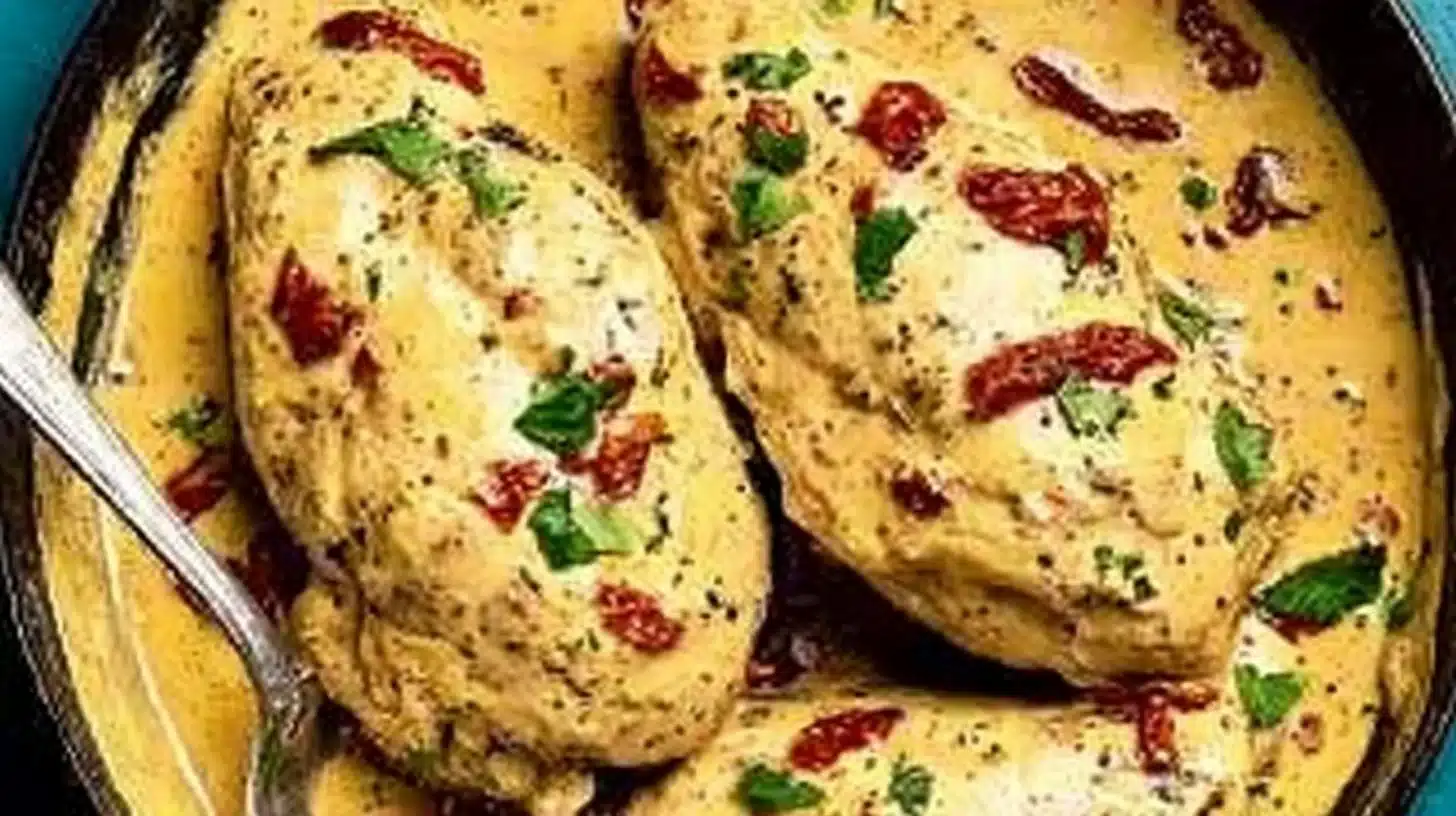 Creamy Marry Me Chicken for a Cozy Dinner 1 Delicious plate of Marry Me Chicken served with herbs and creamy sauce