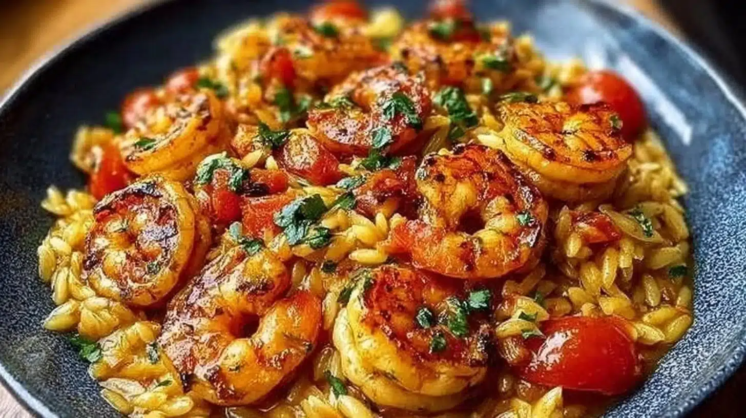 Easy Marry Me Shrimp and Orzo Pasta Everyone Will Love 1 Delicious Marry Me Shrimp and Orzo Pasta served on a plate