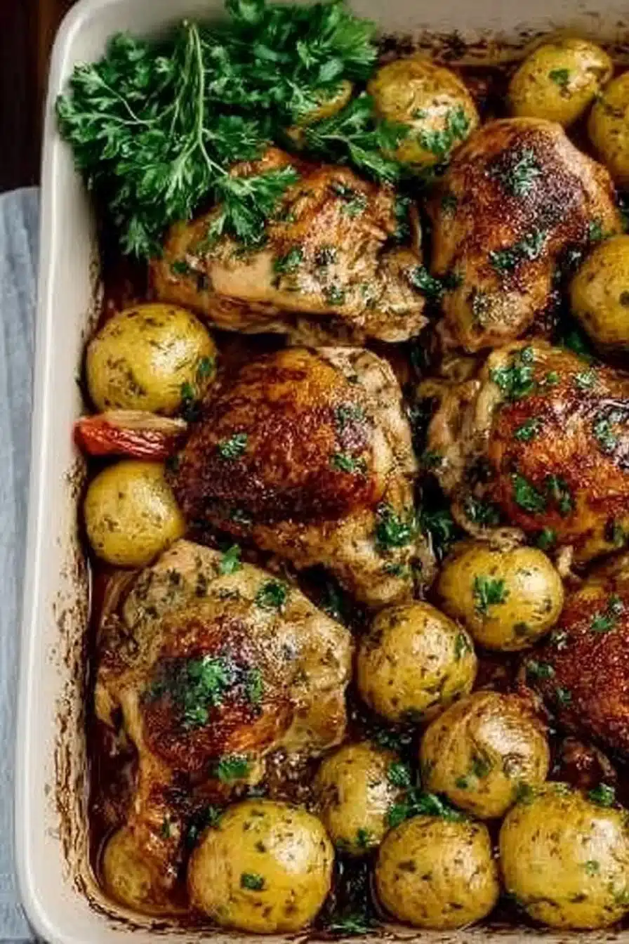 One Pan Chicken and Potatoes Recipe for Easy Dinners 2 One Pan Chicken and Potatoes