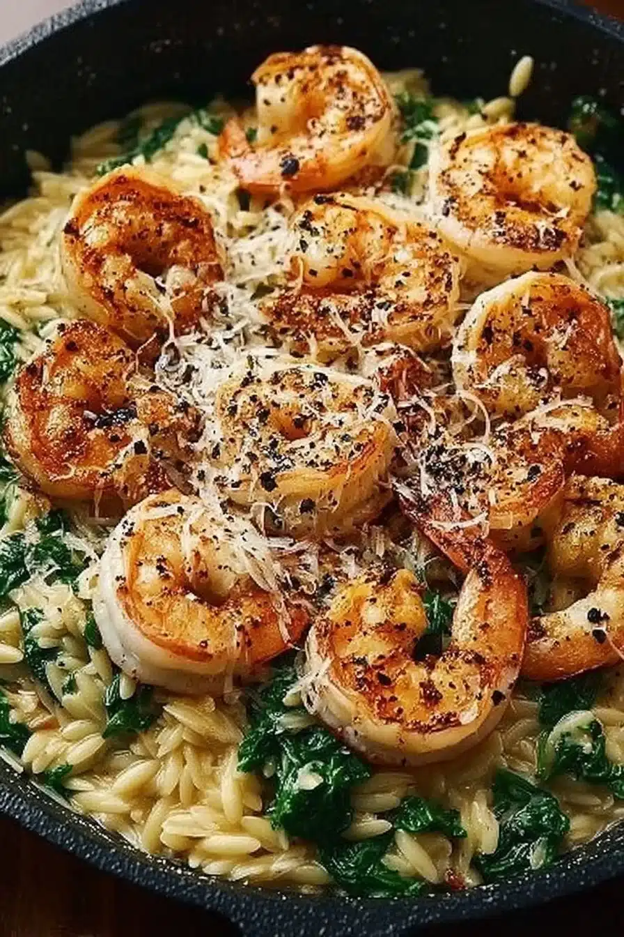 One Pan Parmesan Orzo with Shrimp for Easy Family Dinners 2 One Pan Parmesan Orzo with Shrimp