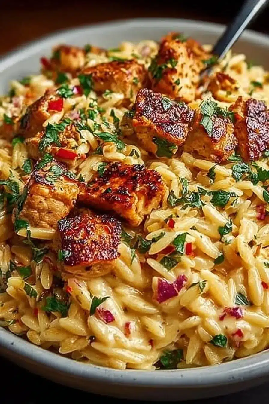 One Pot Cajun Chicken Alfredo Orzo for Easy Weeknight Dinners 2 One Pot Cajun Chicken Alfredo Orzo