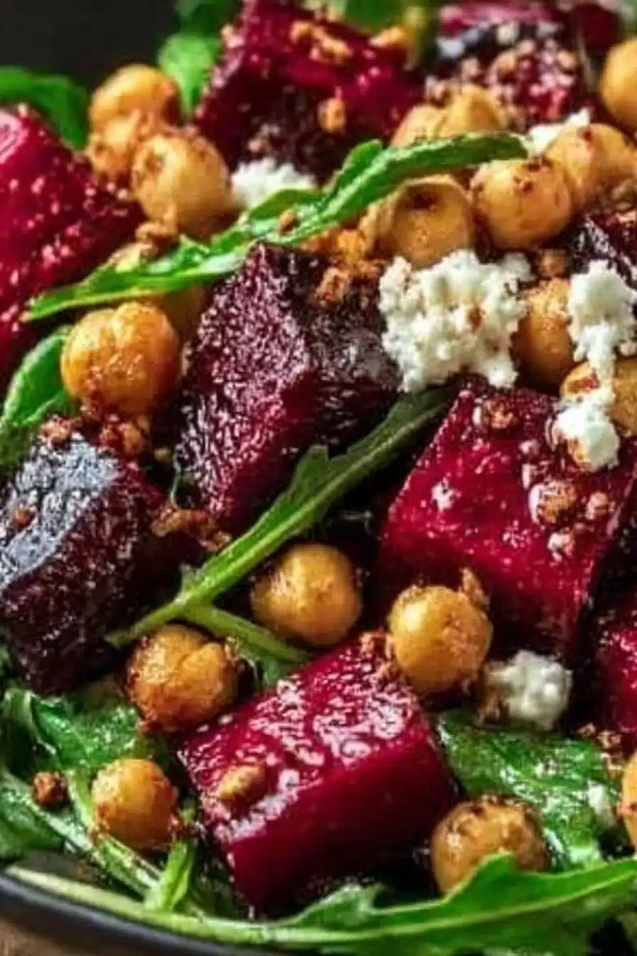 Roasted Beet, Arugula & Chickpea Salad with Lemon Vinaigrette 2 Roasted Beet, Arugula, and Chickpea Salad