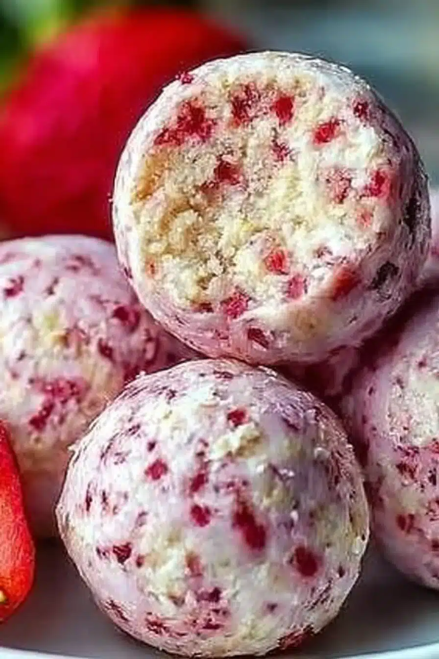 Easy Strawberry Cheesecake Protein Balls Everyone Will Love 2 Strawberry Cheesecake Protein Balls