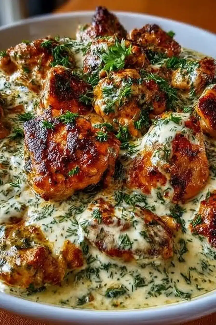 Turkish Creamy Chicken in Silky White Sauce with Herbs 2 Turkish Chicken with Creamy White Sauce