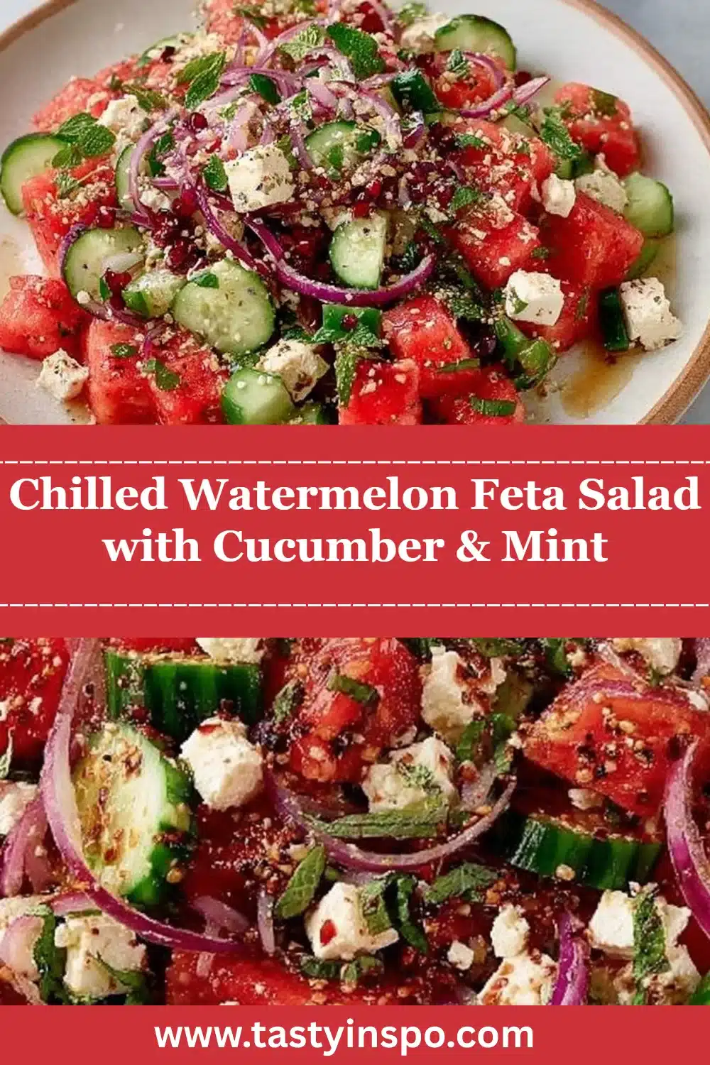 Chilled Watermelon Feta Salad with Cucumber & Mint 3 Chilled Watermelon Feta Salad with Cucumber & Mint