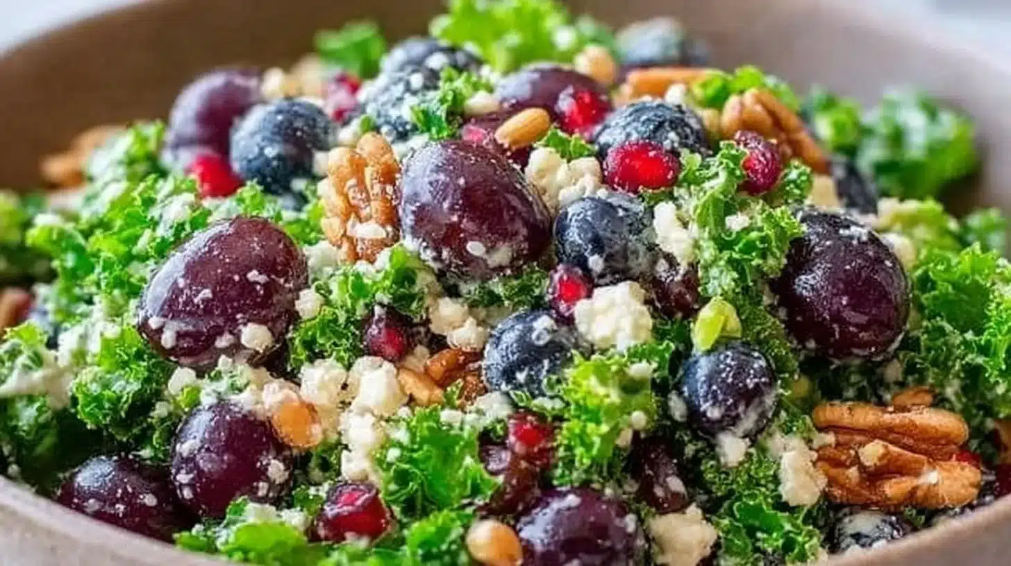 Nutrient-Dense Superfood Salad Recipe for a Healthy Lunch 1 Nutrient-dense superfood salad with fresh vegetables and grains
