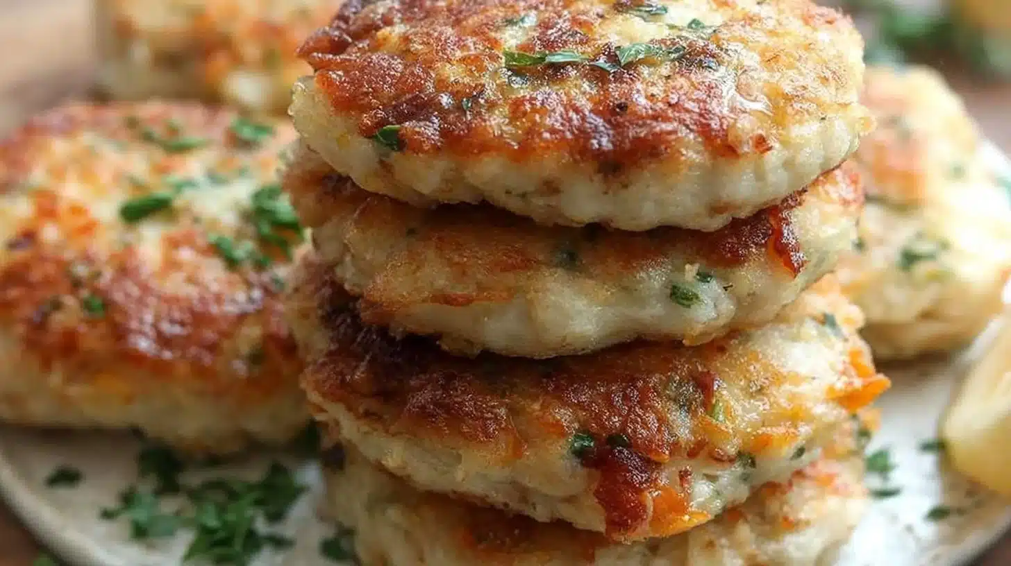 Crispy Gluten-Free Chicken Fritters Recipe for Weeknight Dinners 1 Crispy gluten-free chicken fritters served on a plate for weeknight dinner
