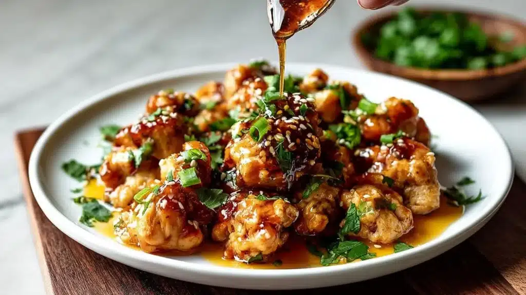 Easy 3-ingredient orange chicken cooked for a busy weeknight dinner