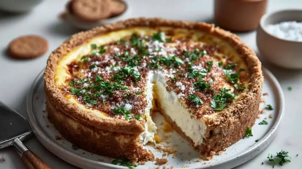 Delicious sugar cookie cheesecake dessert on a plate